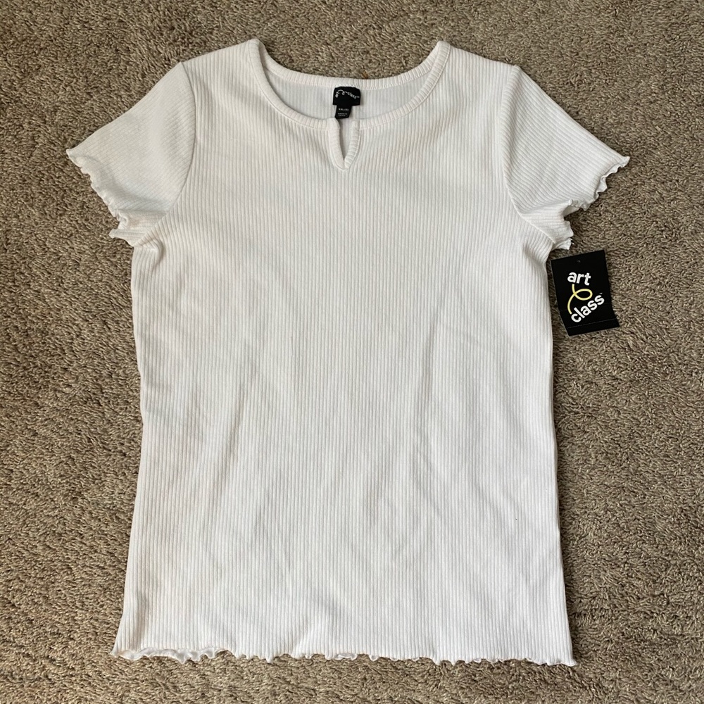 Art Class lettuce edge ribbed top